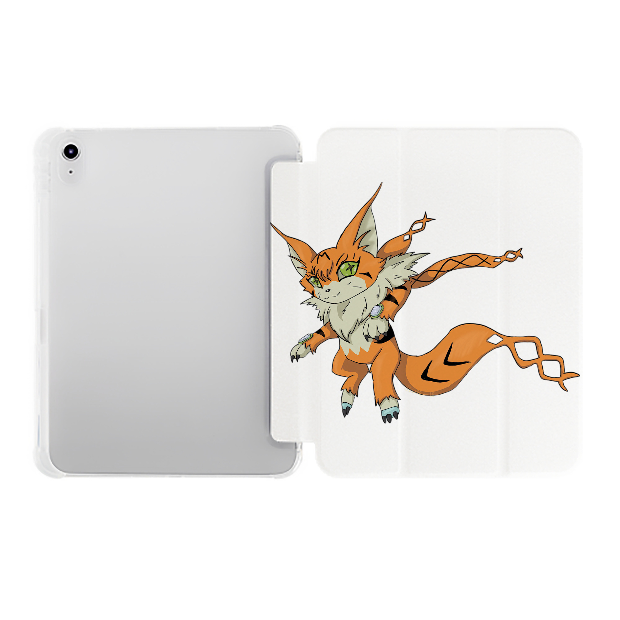 （画像用） Digimon デジタルモンスター/デジモン IPad ケース ペン収納付き 三つ折りスタンド PUレザー×シリコン 対応機種9.5/10.5/10.9インチ